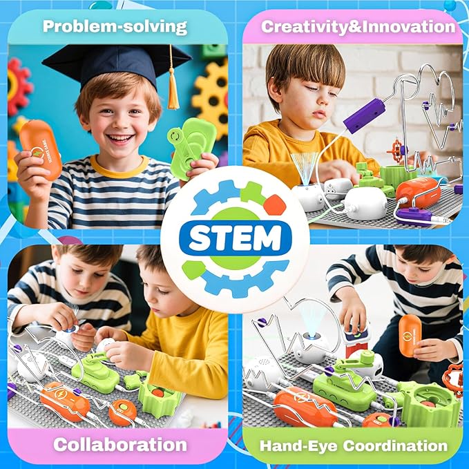 SMILESSKIDDO Science Kits for Kids | STEM Toys for Kid, Electronics Exploration Kit, Over 300 Projects, 16 Circuit Parts, STEM Toy Educational Gifts for Kid Boys Girls Ages 3 4 5 6 7 8 9 10 11 12