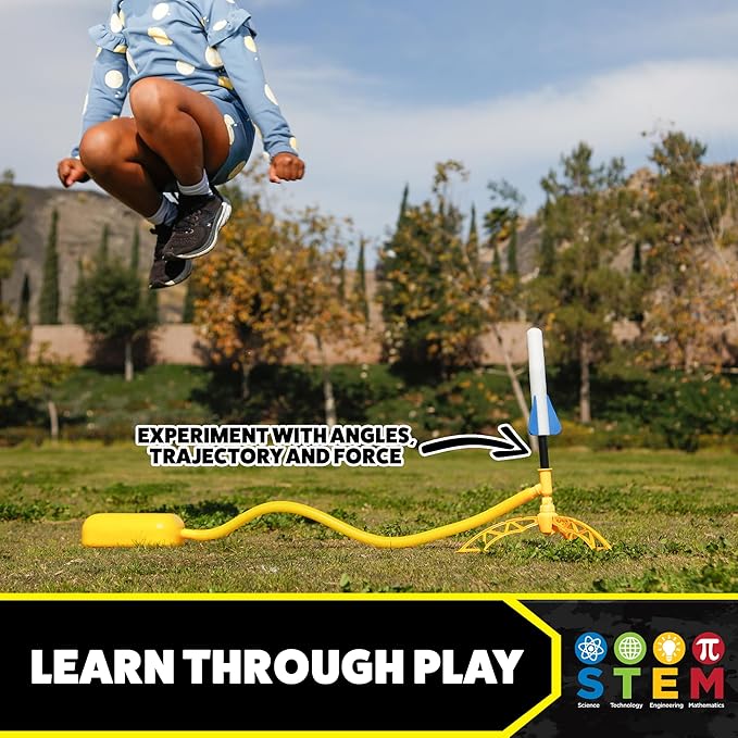 Stomp Rocket Jr Glow Rocket Refills, 3 Rockets - Replacement Glow in The Dark Rockets for Soft Foam Rocket Launcher for Kids - Fun Backyard & Outdoor Kids Toys Gifts for Boys & Girls