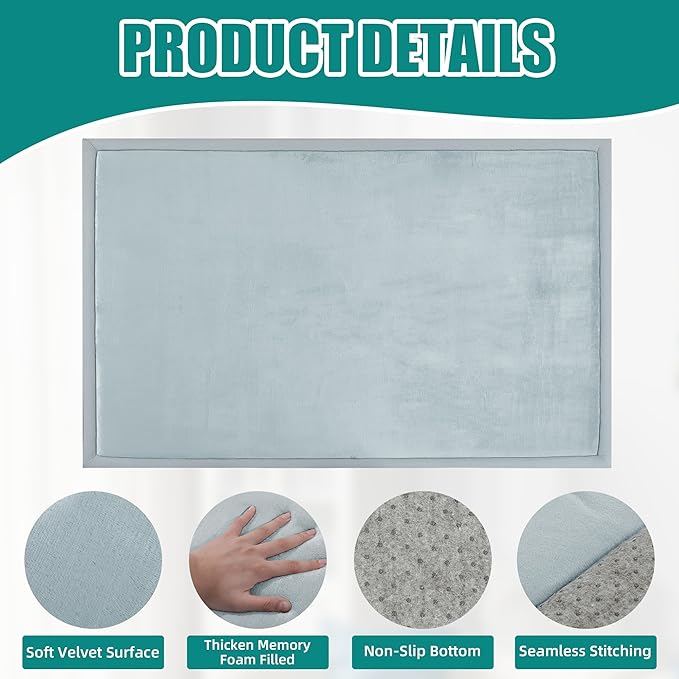 MABOZOO Extra Thick 1.3 Inch Baby Play Mat, 74 * 50 Inch Baby Floor Mat Memory Foam Playpen Pad for Babies, Toddlers, Infants, Playmat Crawling Cushion Activity Playmat for Indoor & Outdoor