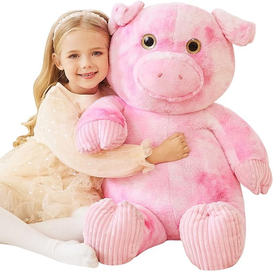 EARTHSOUND Giant Pig Stuffed Animal,30 inches Large Plush Toy Big Soft Toys,Huge Life Size Jumbo Cute Oversized Fat Piggy Animals,Gifts for Girls Boys