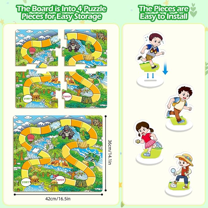 Forest Fraction Board Game|Math Games for Kids|Fraction Play Games - Gr. 3-4|Educational Learning Board Games for Boys and Girls|Classroom Travel Indoor Outdoor Family Game