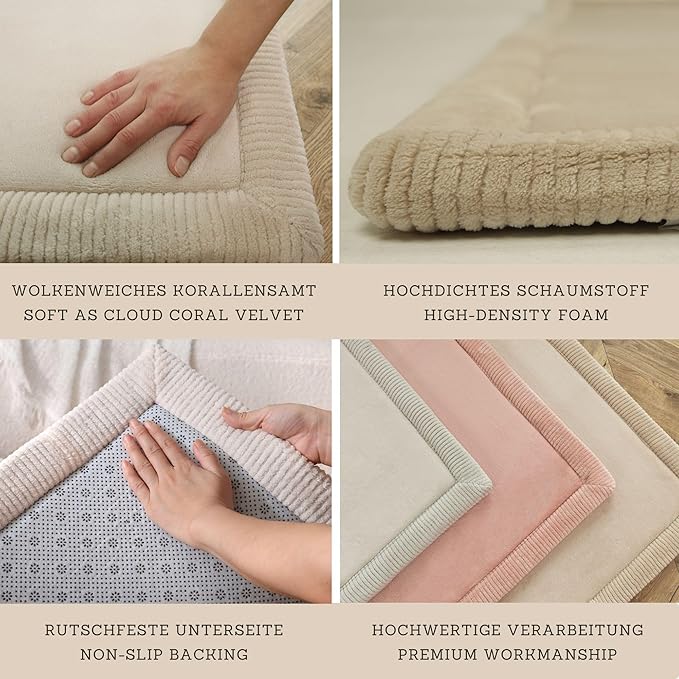 Hakuna Matte Premium Baby Playmat for Floor 60" x 80" – Cloudsoft Coral Velvet Memory Foam Rug for Crawling – Non-Slip, Water-Resistant, Non-Toxic, Easy-Care Muscle Mat – Thick Play Mat for Baby