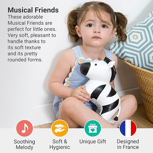 Little Big Friends Musical Baby Toy – Soft Plush Pull-String Cord Classical Toy for Baby & Toddlers | Soothing Stuffed Cuddly Animal Gift | Robert The Zebra