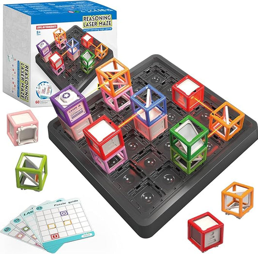 2025 New Maze Reasoning Game, STEM Toys for Ages 8-13 with 60+ Challenges Puzzle Game, Board Games for 8-13 Years Old Children Gift, Learning Education Toys for Space & Logic - 25 Pcs