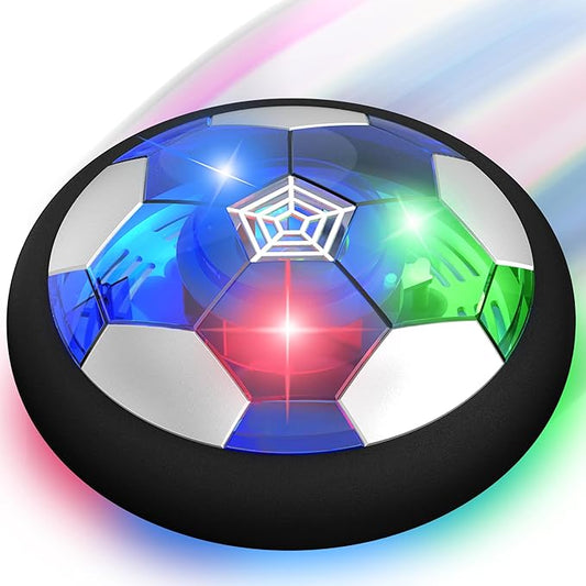 Hover Soccer Ball Boy Toy, Air Powered Floating Hover Soccers with LED Light, Kids Training Soccer Ball Indoor Outdoor Game, Birthday Gifts for Age 3 4 5 6 7 8-10 Years Old Boys Girls