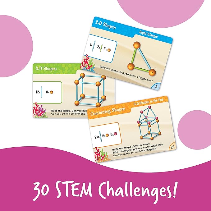 Learning Resources Dive into Shapes! A Sea and Build Geometry Set - Math Manipulatives, 3d Classroom Must Haves, STEM Games, Fine Motor Skills, Science Experiments for Kids, Building Supplies