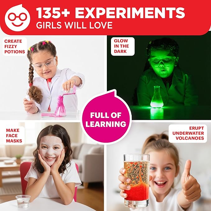 Doctor Jupiter Girls' Science Kit for Kids Ages 8-10-12-14 for 8,9,10+ Year Old Girls | Chemistry Set, STEM Toy Kit with 135+ Experiments | Learning & Educational Projects