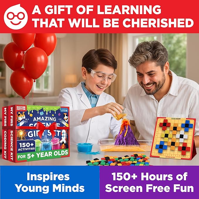 Doctor Jupiter Amazing Science Gift Set |Set of ‘My First Science Kit’, ‘My First Brain Craft’ for Kids Ages 5+ |Birthday Gift Ideas, STEM Learning & Educational Toys for 5-6-7-8 Year Old Boys & Girls