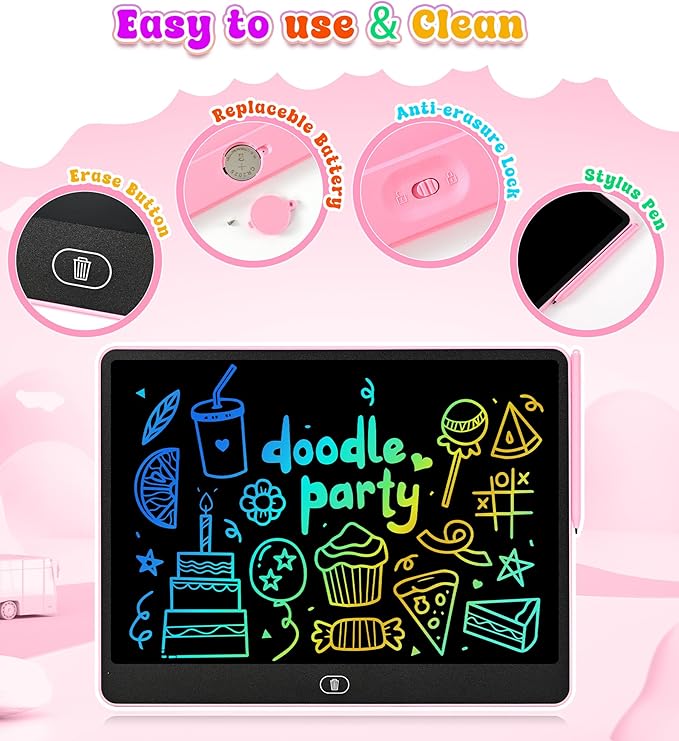 LCD Writing Tablet, 16 Inch Colorful Doodle Board Drawing Tablets for Kids, Toddler Educational Learning Toys for 3 4 5 6 7 8 Year Old Boys Girls Birthday Christmas Gift