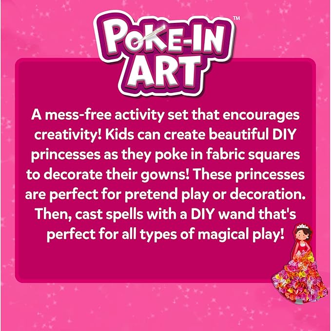Skillmatics Poke-in Art - Magical Princesses, Mess-Free Fun for Kids, DIY Wood Craft Kits, Creative Activity, Christmas Gifts for Girls & Boys Ages 4, 5, 6, 7, 8, 9