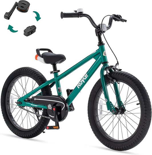 RoyalBaby Kids Bike Freestyle Classic & EZ Balance Pedal Switchable Bicycle, 12 14 16 18 Inch, 3-10 Years Toddler to Big Kids