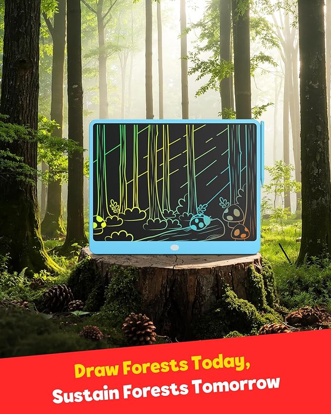 TEKFUN LCD Writing Tablet for Adults, Large Doodle Board, 16 Inch Colorful Drawing Tablet Writing Pad, Toddler Toys for 3 4 5 6 7 8 9 Year Old Girls Boys Teen, Birthday Gifts for Kids (Blue)