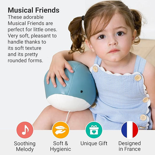 Little Big Friends Musical Baby Toy – Soft Plush Pull-String Cord Classical Toy for Baby & Toddlers | Soothing Stuffed Cuddly Animal Gift | Madelaine The Whale