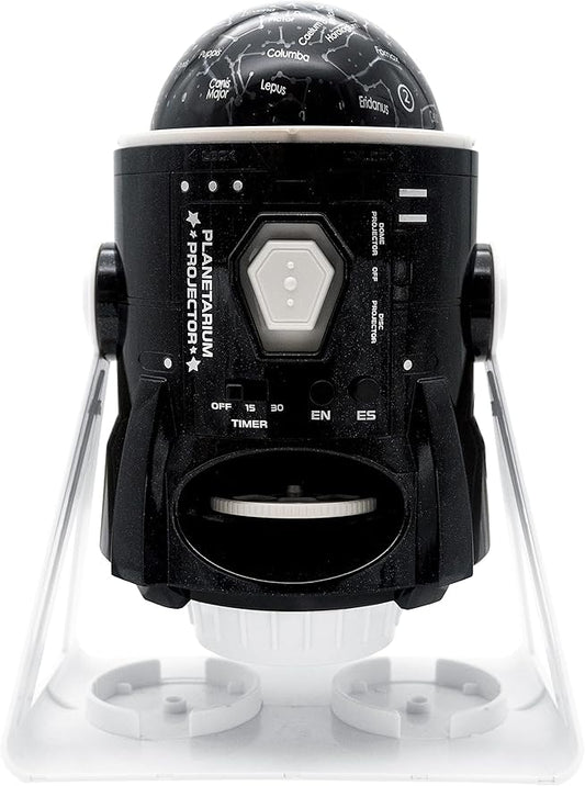 LEXiBOOK Speaking 2-in-1 Constellations and Images Planetarium Projector English/Spanish, 24 Images to Discover Space, 2 Constellation Domes, STEM, Black/White, NLJ181i2