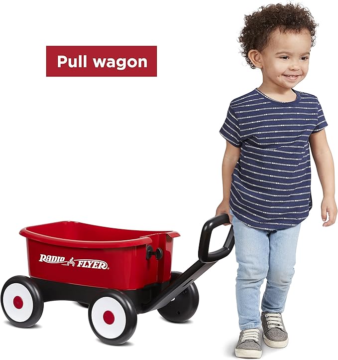 Radio Flyer My First Wagon, Push and Pull Toy Cart for Toddlers 1-4, Provides Walking Balance and Confidence