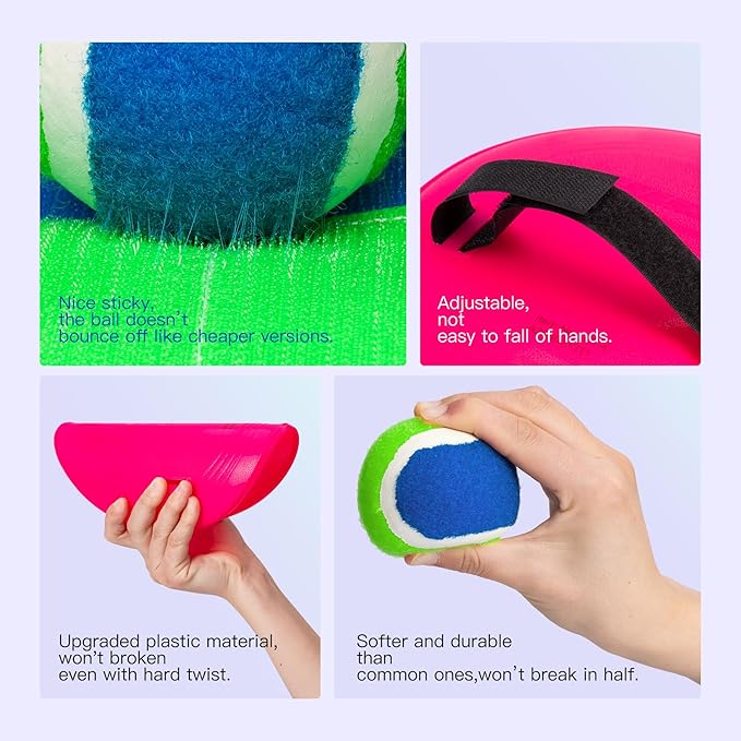 EVERICH Upgraded Toss and Catch Ball Game Set, Outdoor Games for Kids Toys, Stocking Stuffers for Family Games, Beach Pool Yard Christmas Toys Birthday Gifts for Boys Girls 3 4 5 6 7 8-12 Years Old