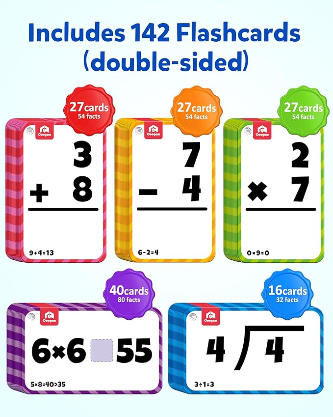 Coogam Math Manipulative Spinning Rocket Toys, Arithmetic Learning Number Game for Addition Subtraction Division Multiplication, Montessori Educational Math Cards for Kids Ages 3-8