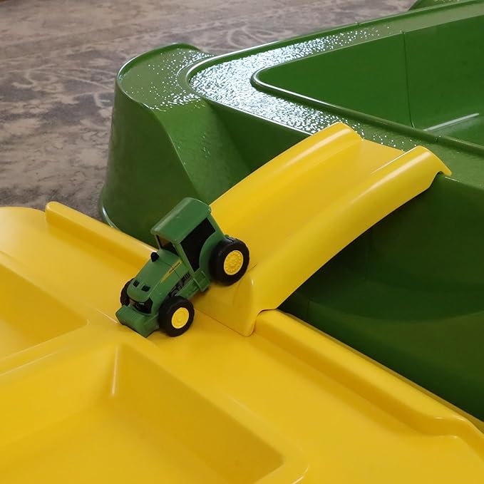 John Deere Sandbox Playset with Protective Cover, Includes 5 Realistic Trucks & Tractors, Perfect Outdoor Sand Toy for Kids, Imaginative Play & Active Backyard Fun