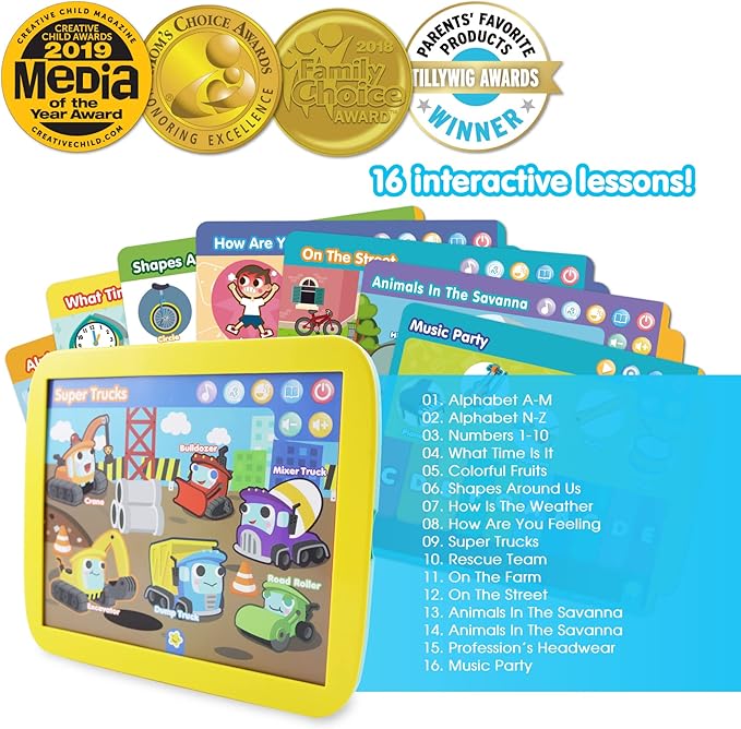 BEST LEARNING INNO PAD Smart Fun Lessons - Educational Tablet Toy to Learn Alphabet, Numbers, Colors, Shapes, Animals, Transport for Toddlers Ages 2 to 5 Years Old | Educational Birthday Gift