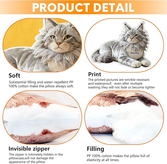 Custom Pet Shaped Pillow Cute Personalized Name Plush Doll, Double-Sided Construction Engineering Vehicle Pillow for Kids, Birthday Gifts for Boys and Girls Sofa Decorative Pillows 8-32in