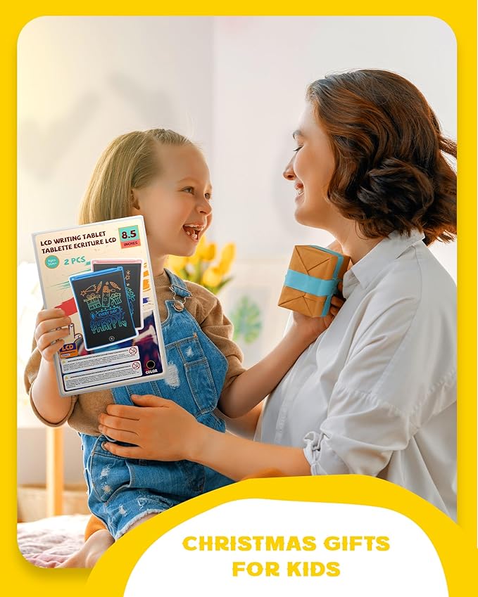 bravokids Toys Gifts for 3-6 Years Old Girls Boys, 3 Pack LCD Writing Tablet with 6 Stylus, 8.5 inch Colorful Doodle Board Drawing Pad for Age 3 4 5 6 7 8 Years Old Kids