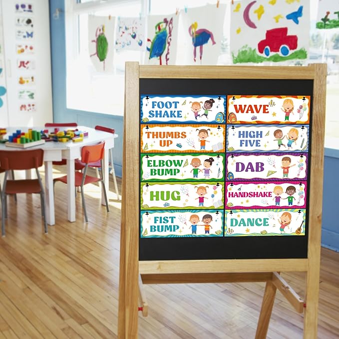 Wehhbtye Greeting Choice Classroom Rules Posters,Social Greeting Poster,Classroom Must Haves Poster for Teacher Supplies and Preschool