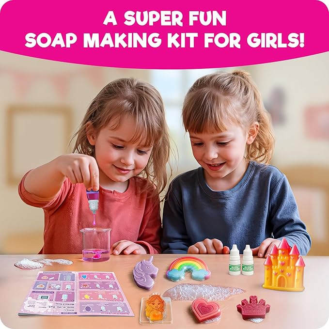 Doctor Jupiter Princess Super Soaps - Soap Making Kit for Kids Ages 4+ | Science Kit for Kids 4-5-6–7-8-12 Year Olds | Birthday Gift Ideas for Girls, Unicorn Toys, Summer Activities