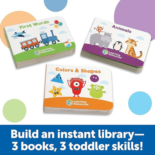 Learning Resources Skill Builders! Toddler Flipbook Library - 3 Pieces, Ages 2+, Educational Toys, Toddler Alphabet Activity Books, Homeschool Supplies