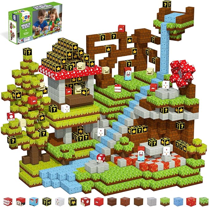 TOY Life Magnetic Blocks, Mine Magnet Block Set Build Frozen Princess Castle World for Kids Age 3+ Year Old Boys Girls, Magnetic Building Blocks for Toddler (100PCS Mining World)