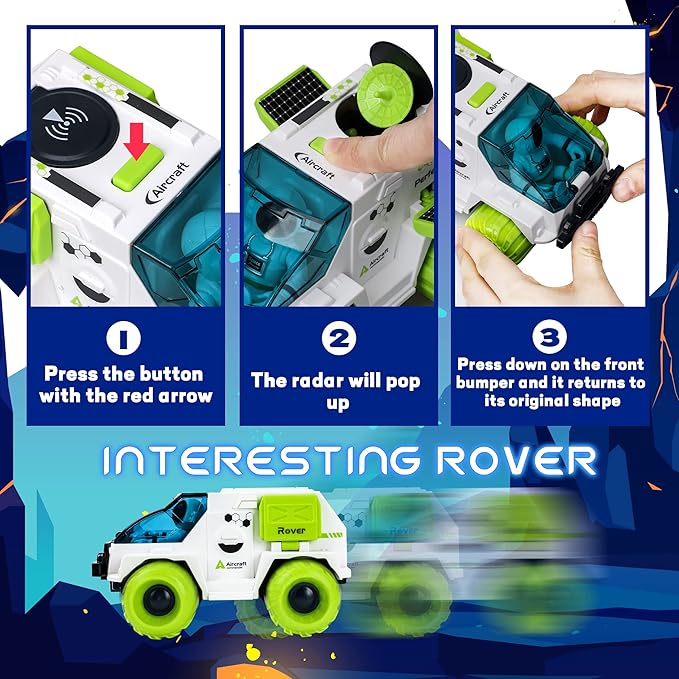 TOY Life Space Rocket Toys for Kids Shuttle Toy with Astronaut Figure and Rover for Boy 5-12 Kid Spaceship Planet Stem for Boys & Girls