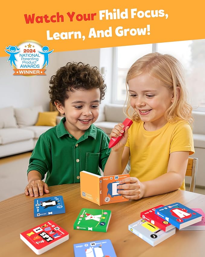 KOKODI Talking Pen 30 Small Books Sets, Interactive Audio Sound Books Kids Learning Electronic Toys for Boys Girls, 30 Palm Books Focused Mini Board Books for Educational Tiny Block Book Learning