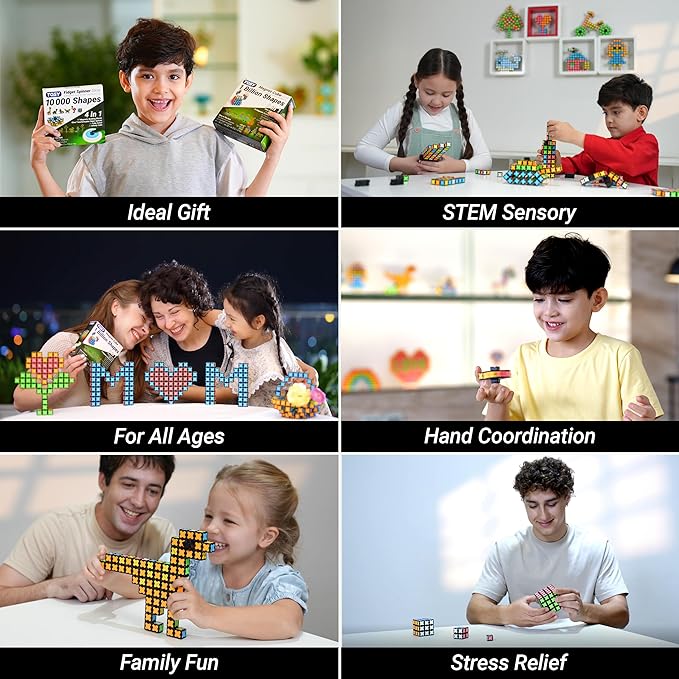 TOSY Magnet Fidget Spinner Glow - 16 blocks, 3in1 Toy: Transformable Fidget Spinner, Infinity/Puzzle Cube, Glowing, Christmas Stocking Stuffers Gift for Kids/Adults, STEM Sensory Stress Relief, 2-pack