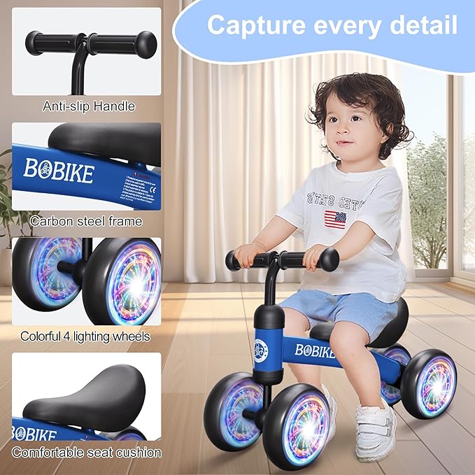 Baby Balance Bike Toys for 12-36 Months Kids Toy Boy and Girls Gifts Toddler Best First Birthday Gift Children Walker No Pedal Infant 4 Wheels Bicycle