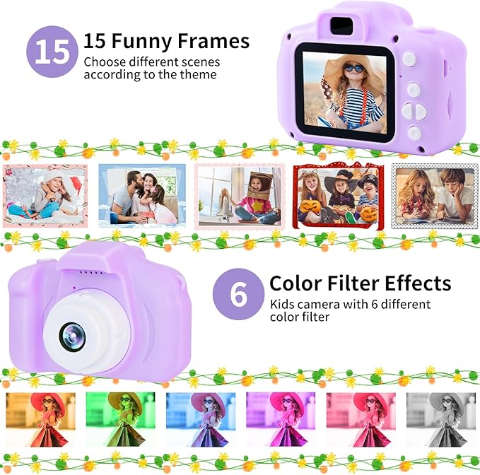 Kids Camera Waterproof Underwater Camera for 3-12 Year Old Boys Girls 2 Inch IPS Screen 1080P HD Digital Kids Video Camera Indoor Outdoor Action Cameras Best Christmas Birthday Gifts
