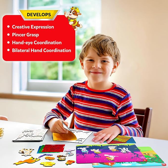 Skillmatics Foil Fun - PAW Patrol, Mess-Free Art & Craft Kits for Kids, DIY Creative Activity, Travel Toys, Christmas Gifts for Fans of Chase, Marshall, Skye, Girls, Boys, Ages 4, 5, 6, 7, 8 and Up