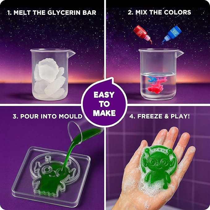 Doctor Jupiter Space Super Soaps - Soap Making Kit for Kids Ages 4+ | Science Kit for Kids 4-5-6–7-8-12 Year Olds | Birthday Gift Ideas for Boys & Girls, Space Toys, Summer Activities