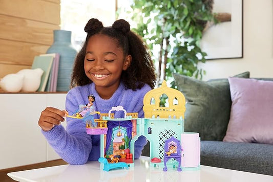 Mattel Disney Toys, Storytime Stackers Jasmine's Palace, Stackable Doll House with Small Doll, 2 Friends & 8 Pieces, Inspired by Disney's Aladdin Movie