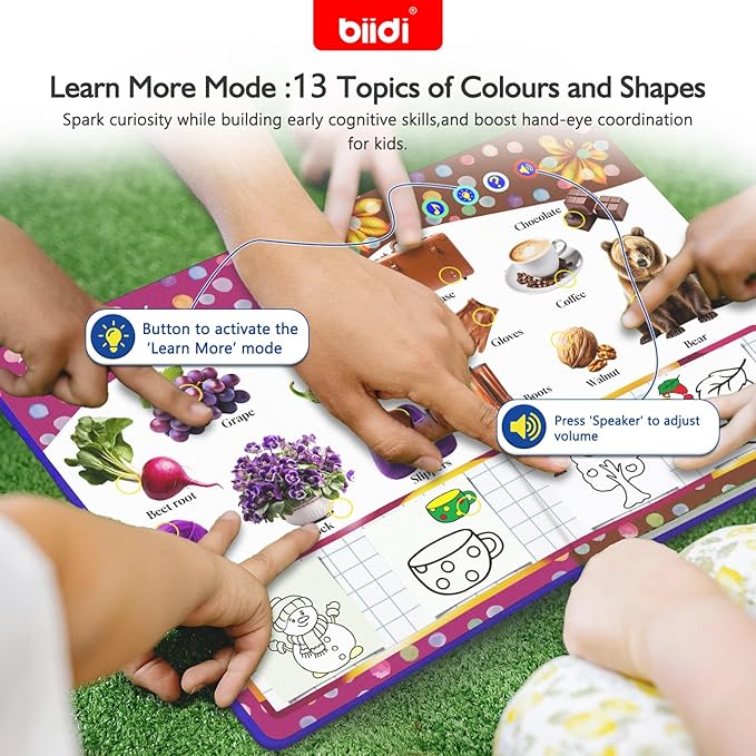 Interactive Talking Activity Book,English Word Sound Book for Kid Age 3+ Year Old,Sensory Autism Toy,Educational Learning Travel Toys for Boys Girls Gift,with Drawing Zone,4 Color Pens,600+Sound