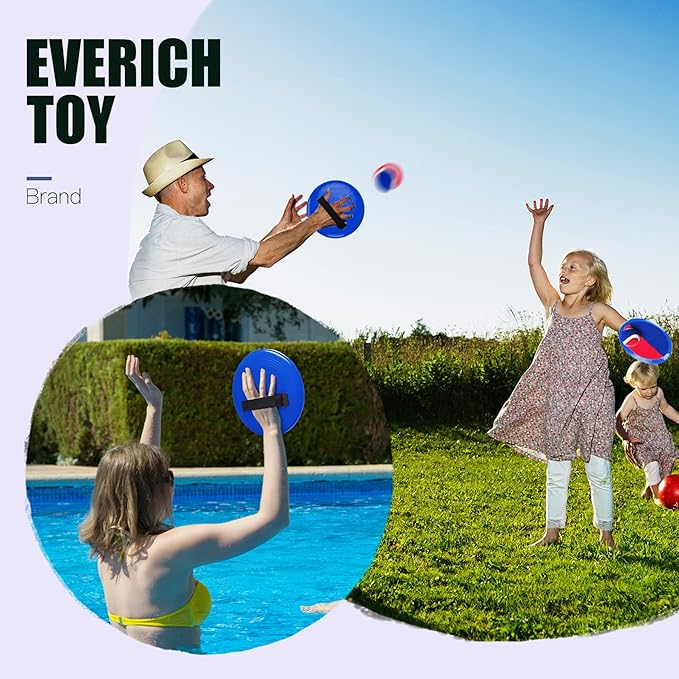 EVERICH Upgraded Toss and Catch Ball Game Set, Outdoor Games for Kids Toys, Stocking Stuffers for Family Games, Beach Pool Yard Outside Toys for Boys Girls 3 4 5 6 7 8-12 Years Old
