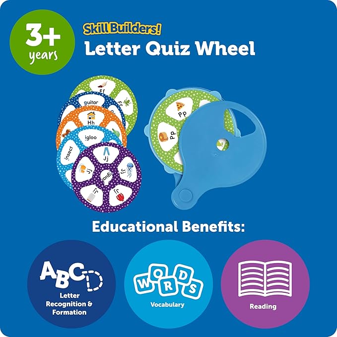 Learning Resources Skill Builders! Letter Quiz Wheel, Alphabet Flash Cards, Reading Games, Sight Words Flash Cards Kindergarten, Ages3+, 28 Pieces