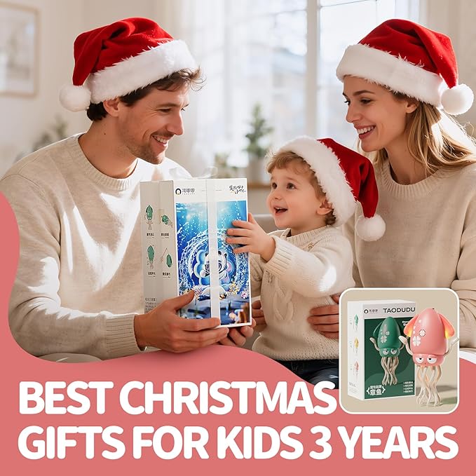 Electric Crawling Octopus Toy with LED Lights & Music, Smart Obstacle Avoidance, Interactive Auto-Dance Octopus for Gifts, Toddlers, Indoor Fun, Brings Endless Giggles (Pink)