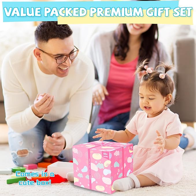 Bravmate Wooden Activity Cube, 8-in-1 Wooden Montessori Learning Toys for 18 M+ Toddlers, One Year Old First Birthday Gift, Baby Toy Set with Bonus Sorting & Stacking Board