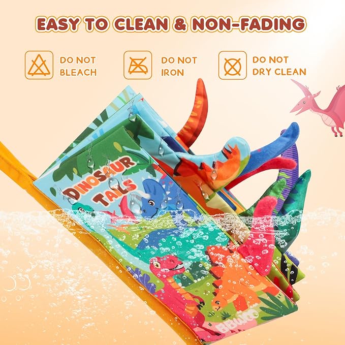 Soft Baby Book - Baby Toy - Newborn Boys Girls Shower Gift - Tummy Time Toy for Infant 0-6 6-12 Months - Touch and Feel Sensory Crinkle Book with Teether for Toddler