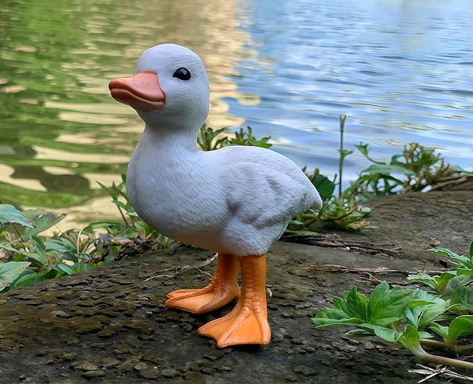 Rubber Ducks Farm Realistic Animal Figurines Duckling Little Duck Animal Figures for Children's Toys Bath Toys and for Party Favors, Gifts, Prizes, Rewards, Giveaways (White)