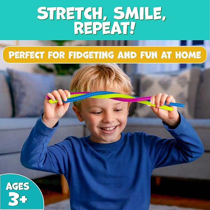BUNMO Stocking Stuffers for Kids - Stretchy Sensory Strings - Sensory Toys for Kids - Stocking Stuffers for Boys and Girls - Hours of Fun - Original - 6 Pack