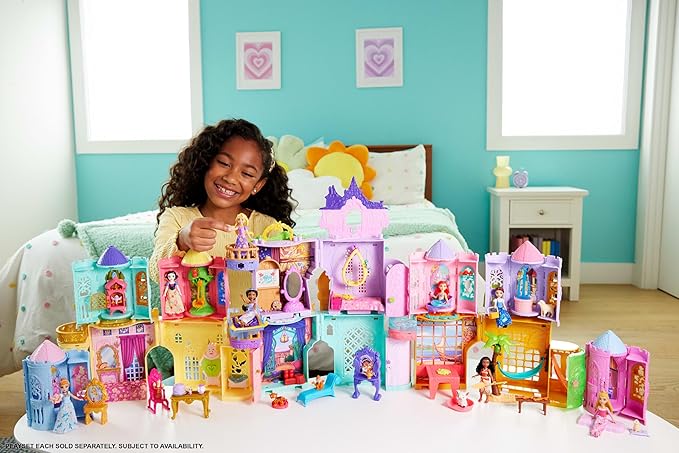 Mattel Disney Princess Toys, Rapunzel Storytime Stackers Doll House Tower with Rapunzel Small Doll, 1 Pascal Figure & 7 Accessories, Inspired by Movie