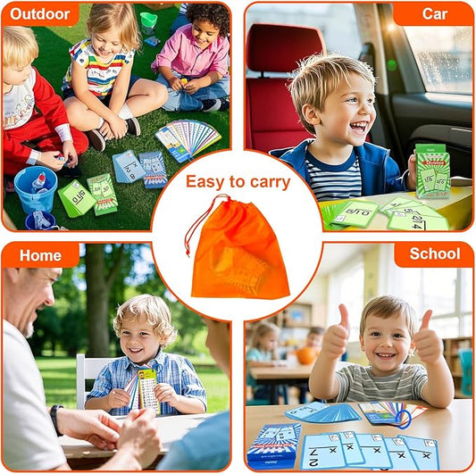 Multiplication Flash Cards & Division Flash Cards -102 Reusable Math Practice Cards with Multiplication, Division,Math Flashcards,Games for Kids Ages 6+ |Spark Skills & Fun Learning