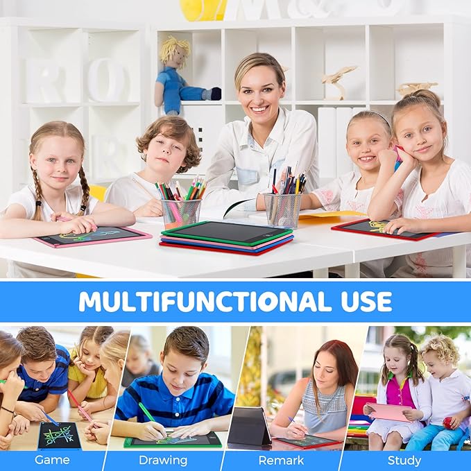 Zhehao 32Pcs LCD Writing Tablet for Kids Bulk 8.5 Inch Colorful Doodle Board Tablet Erasable Doodle Pad Educational Toy Christmas Birthday Gift for Boys Girl Age 3-10(Blue, Red, Green, Pink)