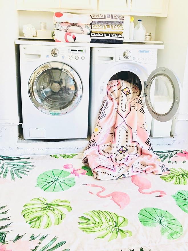 Plush Velvety 'Gridiron' Washable Playmat and Protective Rug Slipcover in Black 5' x 7'