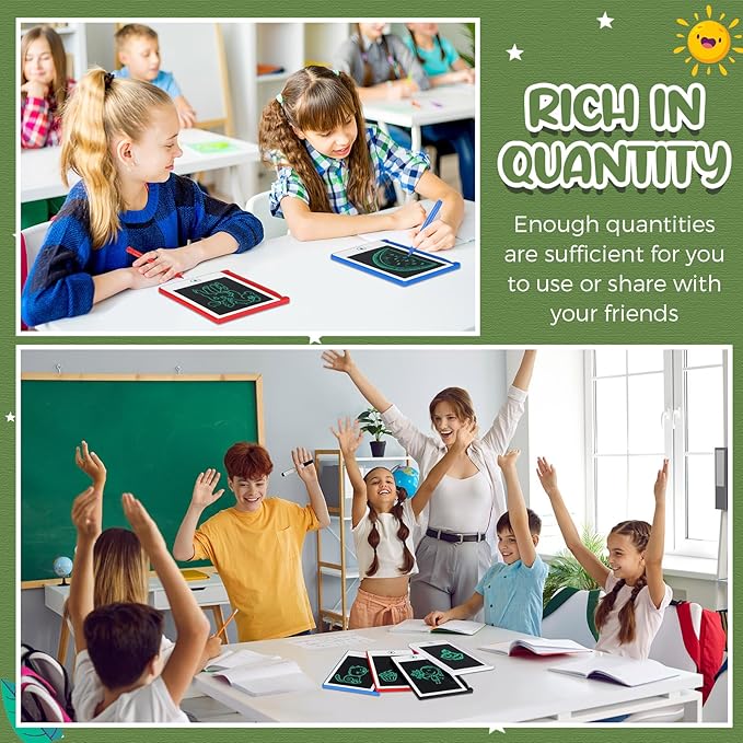 32 Pieces Mini LCD Writing Tablet 4.5 Inch Educational Toys Learning Writing Pad Erasable Drawing Pad Reusable Learning Toy Gift Preschool Art Toys for Girls Boys Birthday Favor (Bright Colors)